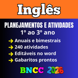 Planejamento Anual de inglês - Ensino Médio 2026 com habilidades da bncc separado por bimestre