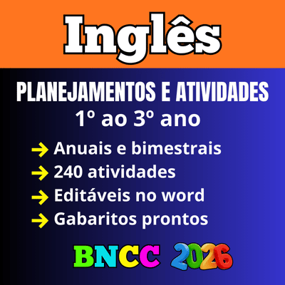 Planejamento Anual de inglês - Ensino Médio 2026 com habilidades da bncc separado por bimestre