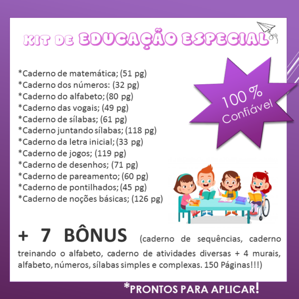 KIT EDUCAÇÃO ESPECIAL - Diversos Cadernos de Atividades para alunos da educação especial