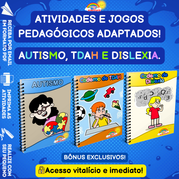 Apostila Com Atividades adaptadas e jogos pedagógicos adaptados Para alunos da educação especial PDF alunos da educação especial. Alunos com autismo, TDAH, e dislexia