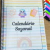 amostra caderno professora 2025 com calendário