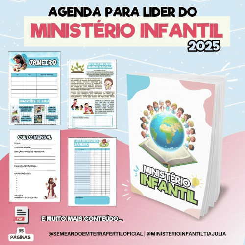 Agenda Planner Ministério infantil 2025 para líderes