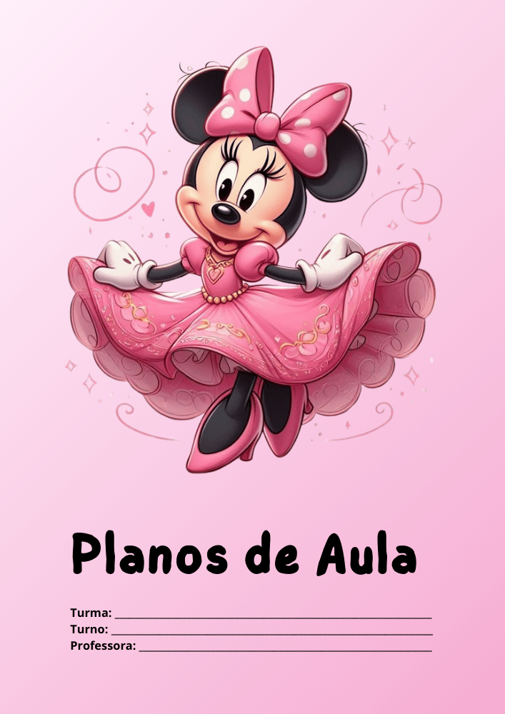 Capa Caderno de planejamento do Professor capa minie princesinha