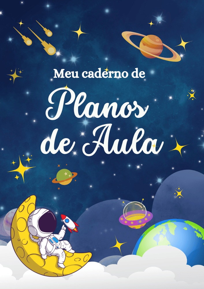 Capa Caderno de planejamento do Professor tema astronauta