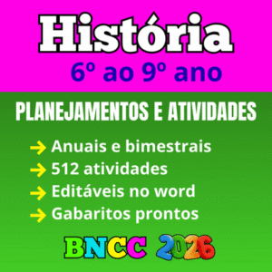 Planejamento Anual de história 6º, 7º, 8º e 9º ano com base na BNCC 2026