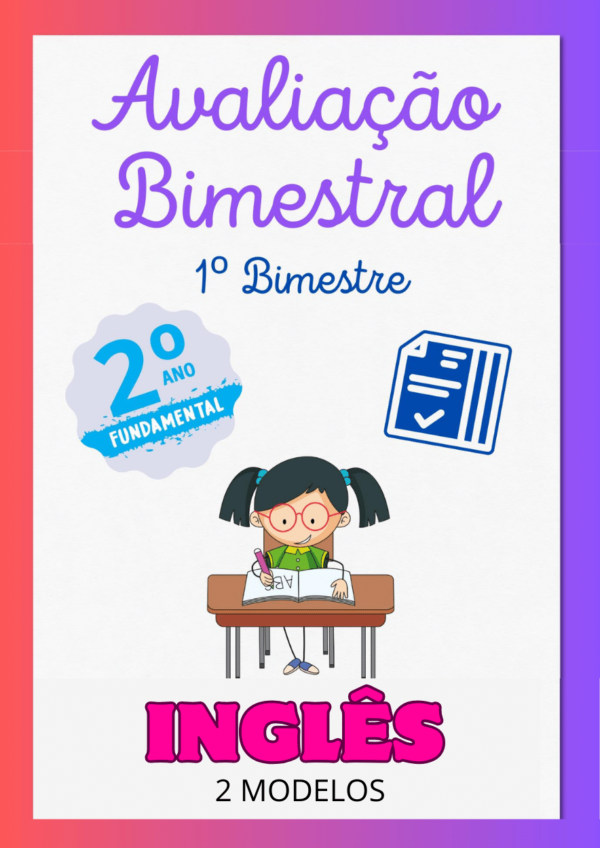 Avaliação de Inglês 2º ano 1º bimestre para imprimir