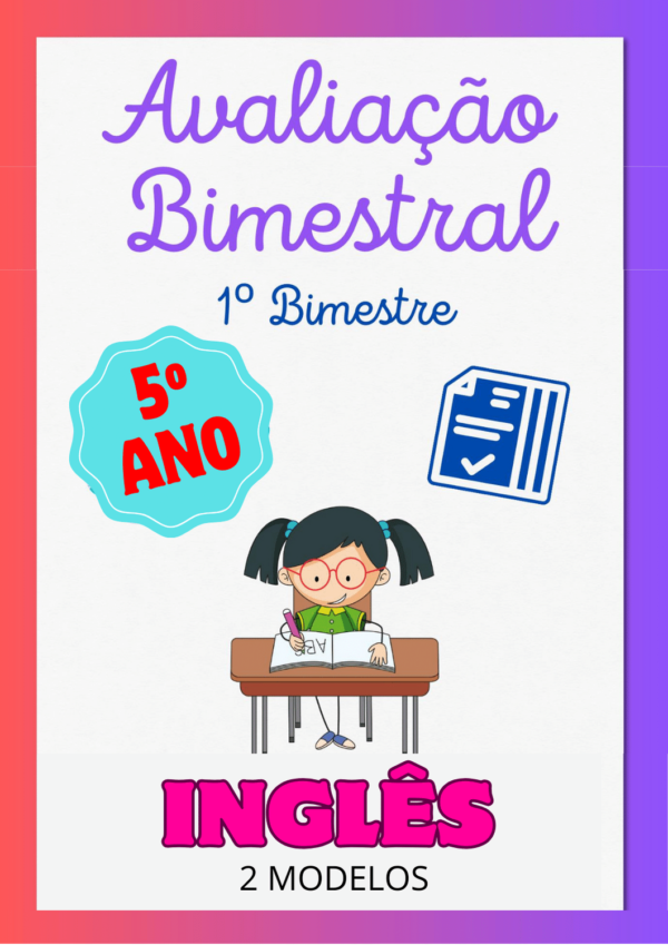 Avaliação de Inglês 5º ano 1º bimestre para imprimir