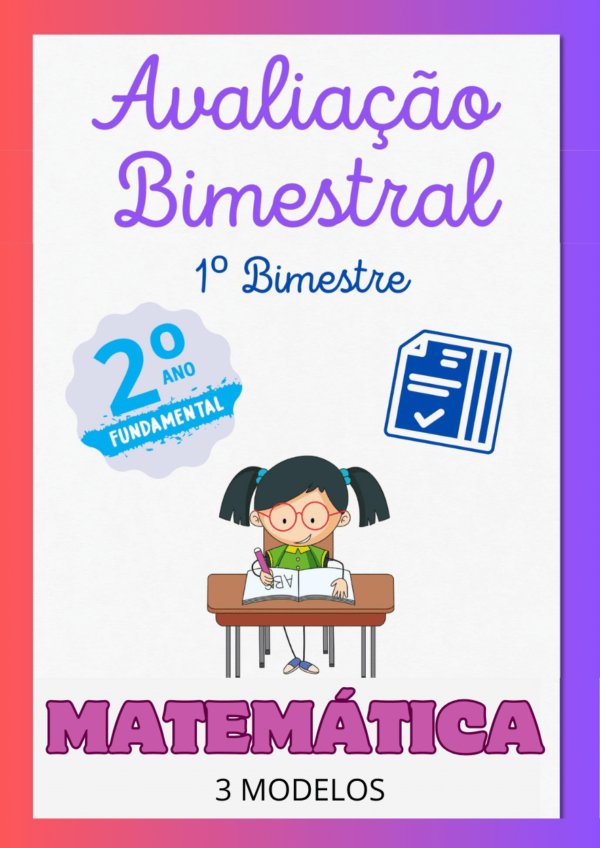 Avaliação de Matemática 2º ano 1º bimestre para imprimir