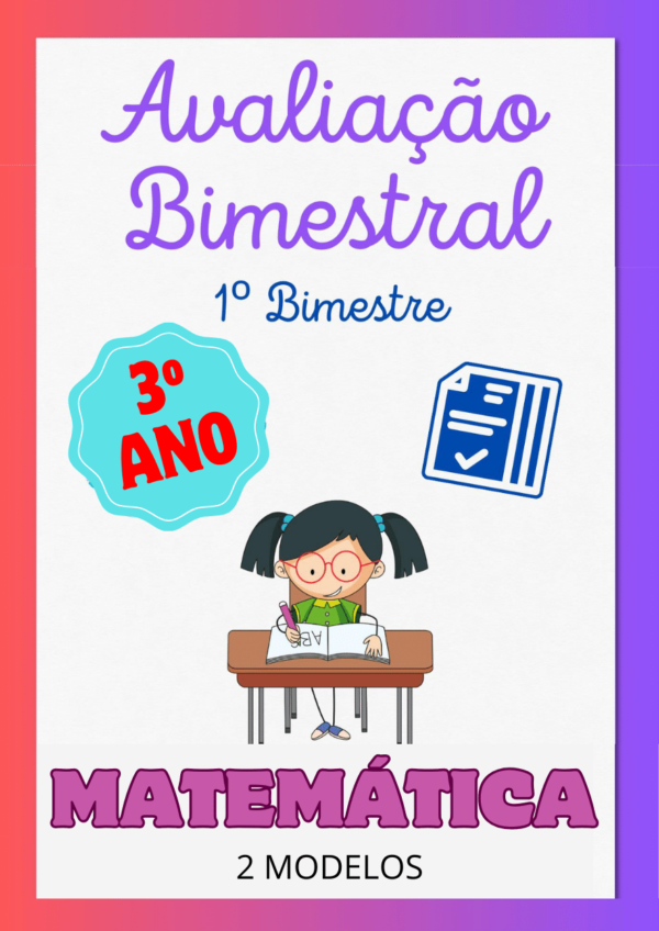 Avaliação de Matemática 3º ano 1º bimestre para imprimir