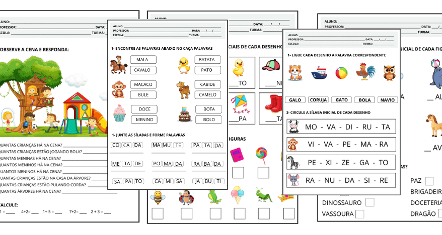 Atividades de Alfabetização 1º Ano pdf Para Imprimir