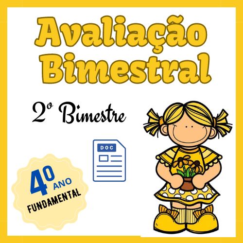 Avaliação 4º ano 2º bimestre pronta para imprimir editável no word