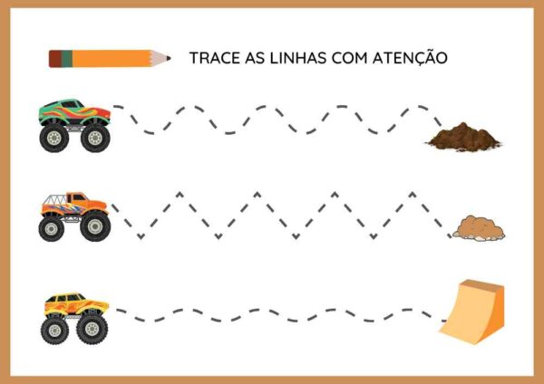 Atividade para coordenação motora educação infantil Traços e linhas