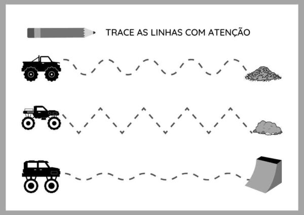 Atividade para coordenação motora educação infantil Traça jados e pontos