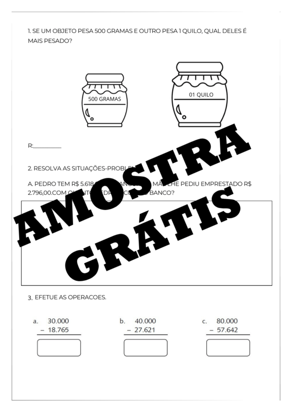 Avaliação bimestral de matemática segundo bimestre 4º ano Para imprimir e editável no Word Para Devido às adaptações