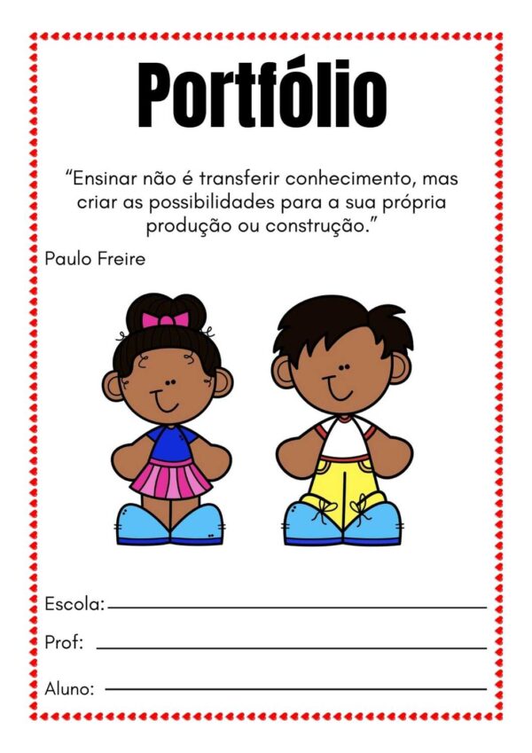 10 Capas de Portfólio Educação Infantil - Imprima Grátis