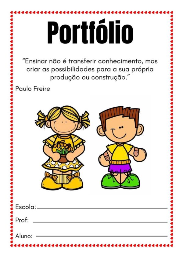 10 Capas de Portfólio Educação Infantil - Imprima Grátis