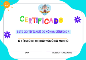 lembrancinha dia dos avós para imprimir certificado avô azul