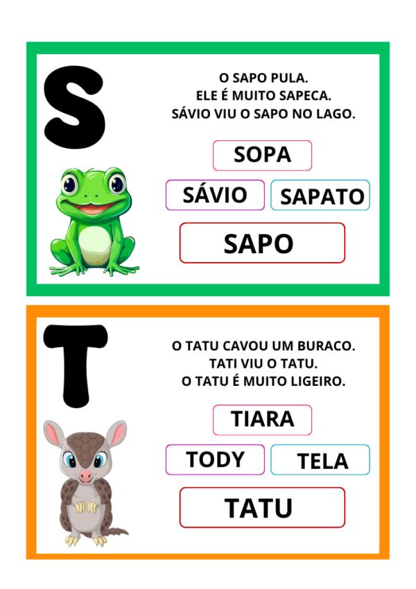 Fichas de leitura 1º ano para imprimir