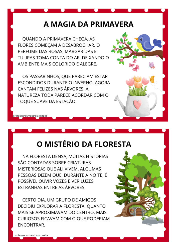 Textos pequenos para leitura 2º ano 1