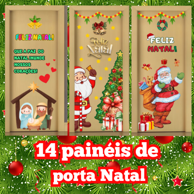 14 painéis de porta Natal prontos para imprimir em pdf