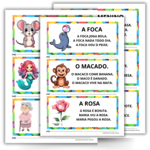 42 textos pequenos para alfabetização prontos para baixar e imprimir para educação infantil