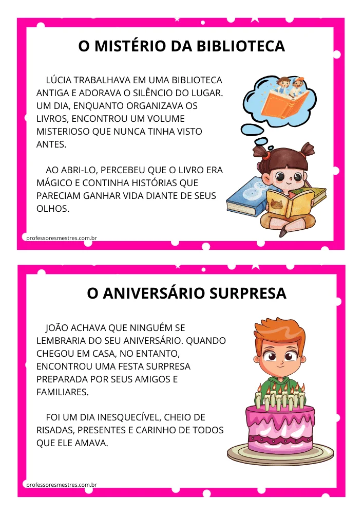 Fichas de Leitura 2º Ano Para Imprimir 7 titulo do texto: o aniversário surpresa