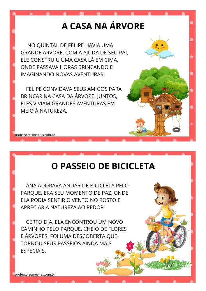 Fichas de Leitura 2º Ano Para Imprimir 8 titulo do texto: o passeio de bicicleta