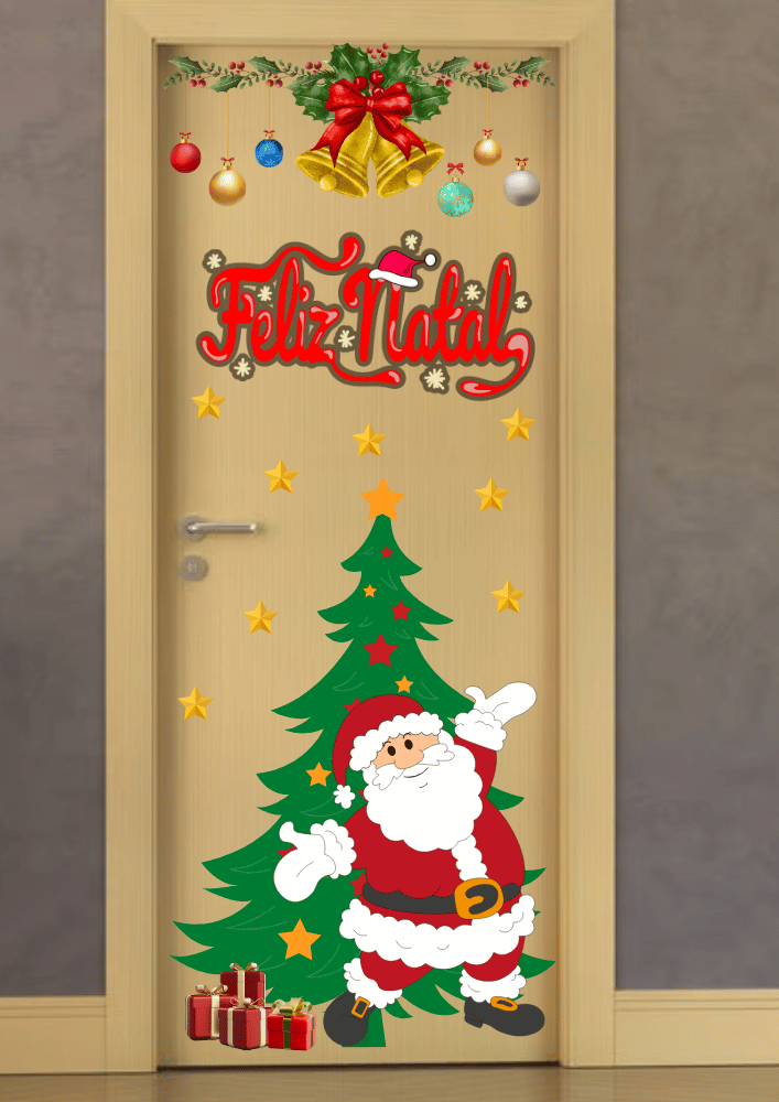 Painel porta natal imprimir com estrelinhas