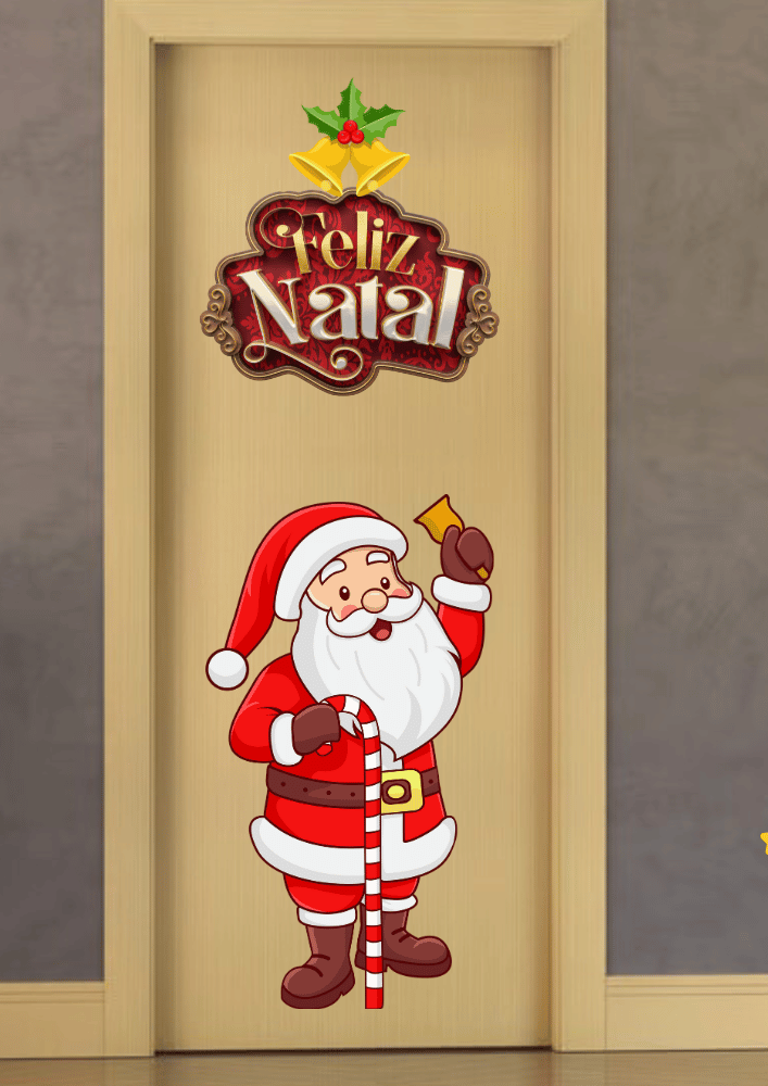 Painel porta natal imprimir pdf com papai noel