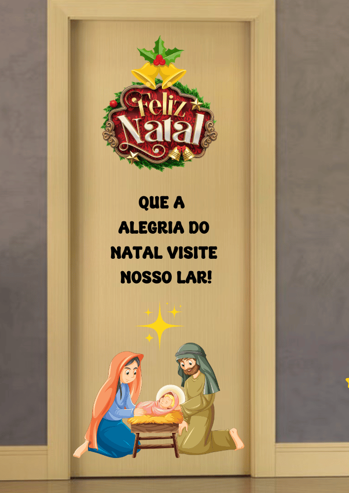 Painel porta natal imprimir com imagens coloridas