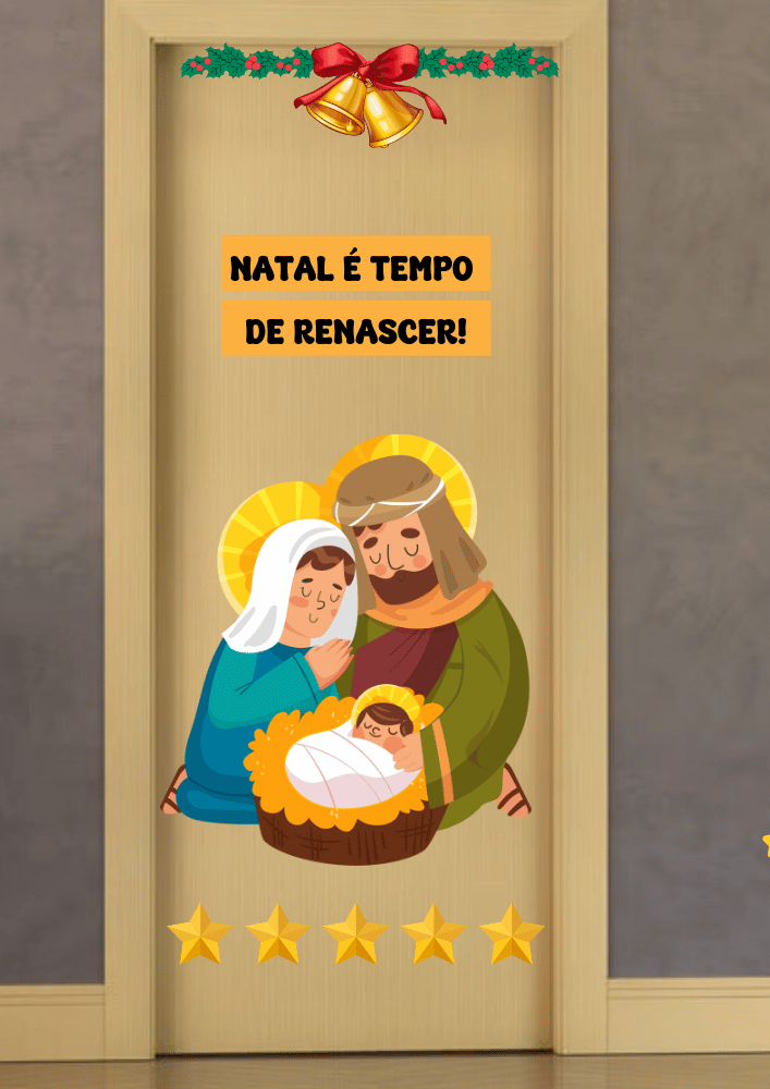 Painel porta natal imprimir e decorar o ambiente