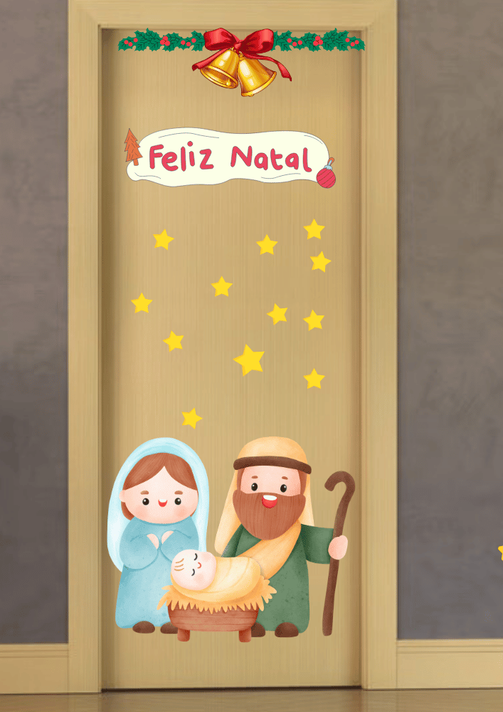 Painel porta natal imprimir em pdf colorido