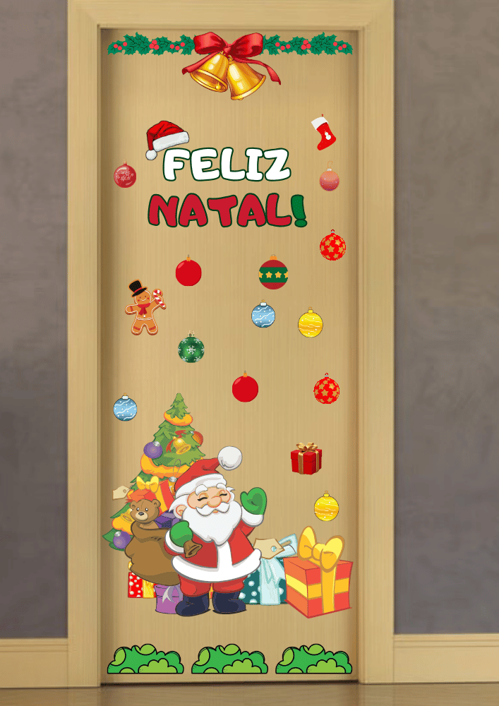 Painel porta natal imprimir para alegrar o clima de natal