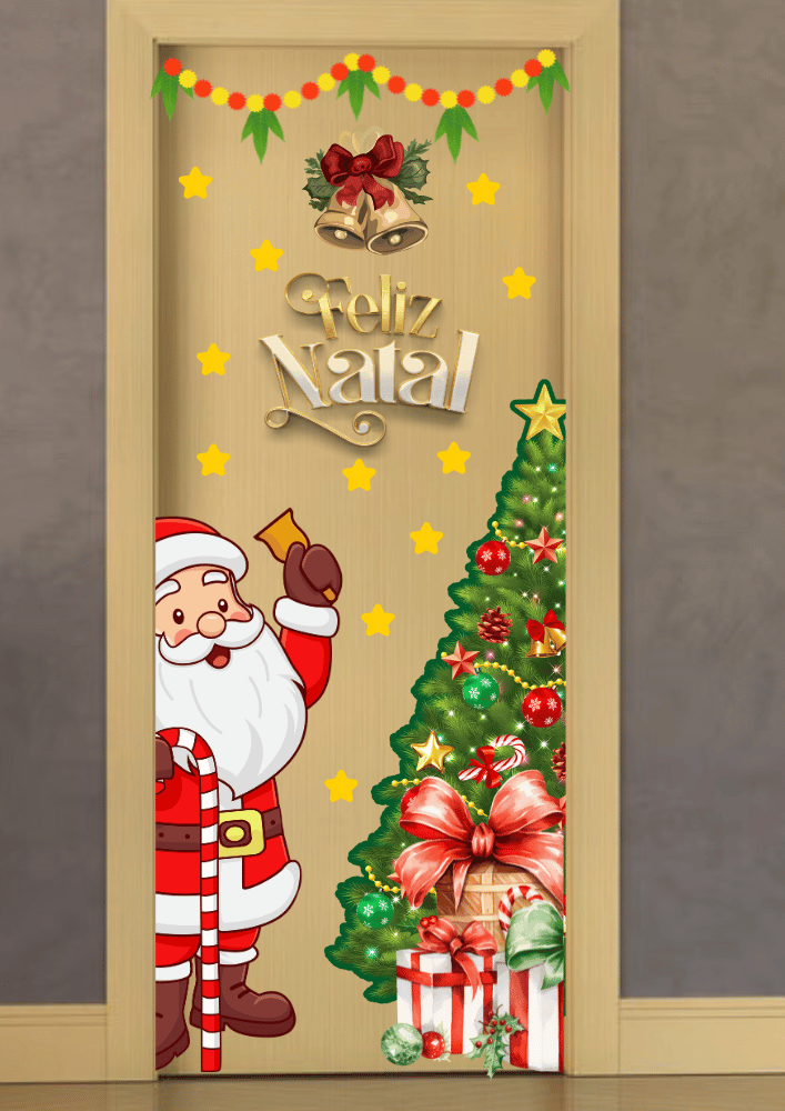 Painel porta natal imprimir e decorar a casa