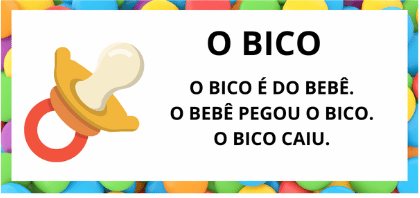 Textos Pequenos Para Leitura Alfabetização título do texto: o bico