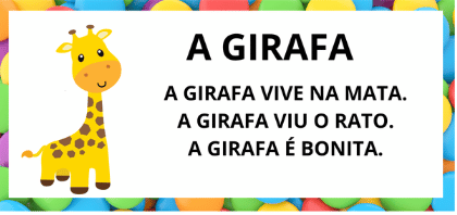 Textos Pequenos Para Leitura Alfabetização (42) a girafa vive na mata