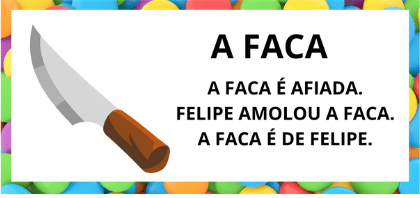 Textos Pequenos Para Leitura Alfabetização: a faca é amolada