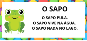 Textos Pequenos Para Leitura Alfabetização Historinha do sapo com sílabas simples