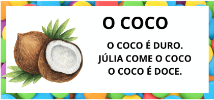 Textos Pequenos Para Leitura Alfabetização título do texto: o coco