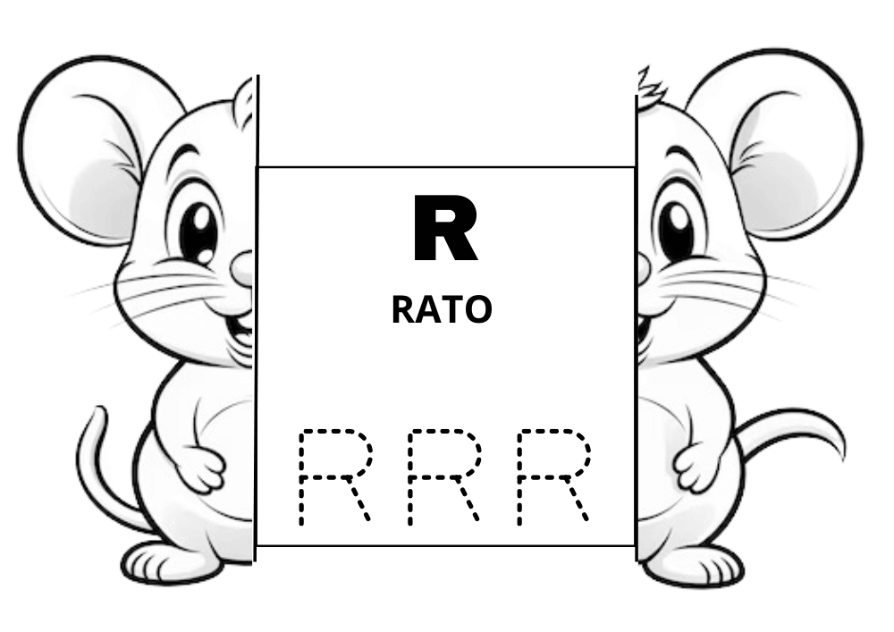 alfabeto interativo para colorir 18 LETRA R