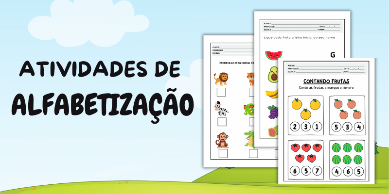 atividades de alfabetização coloridas e divertidas para crianças