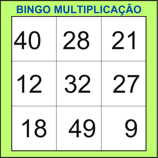 bingo da multiplicação cartela 15