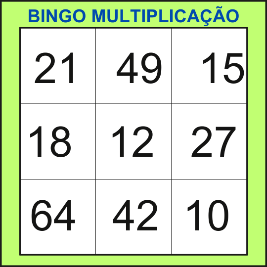 bingo da multiplicação cartela 18