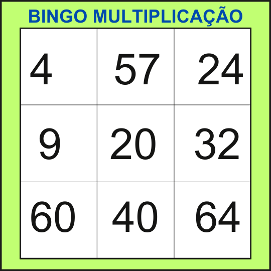 bingo da multiplicação cartela 21