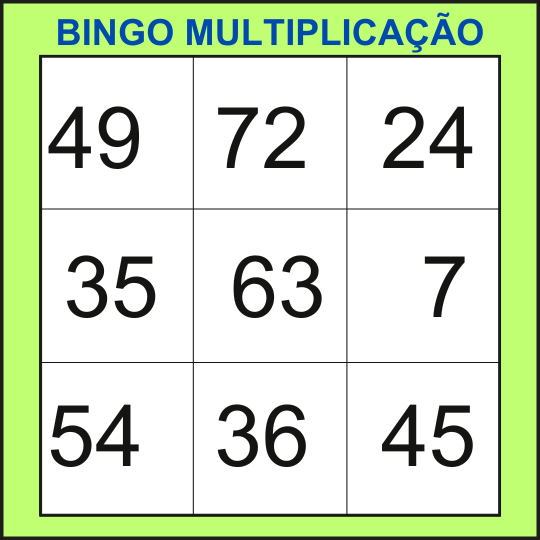 bingo da multiplicação cartela 28