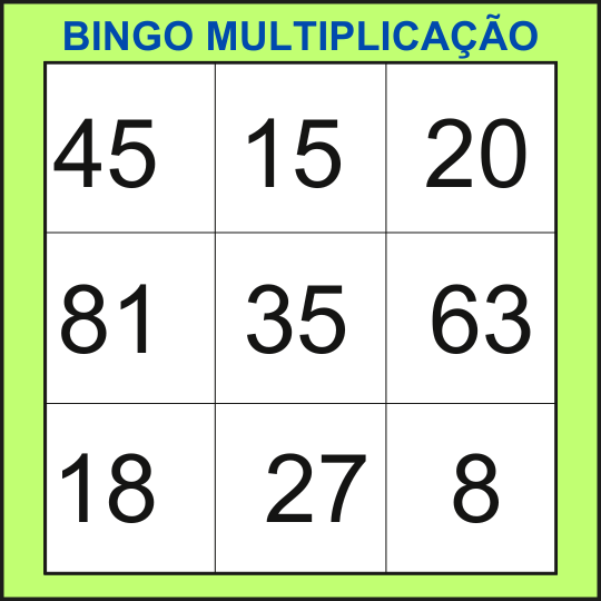 bingo da multiplicação cartela 3