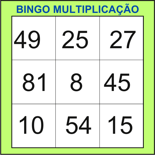 bingo da multiplicação cartela 4