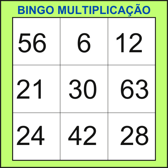 bingo da multiplicação cartela 5