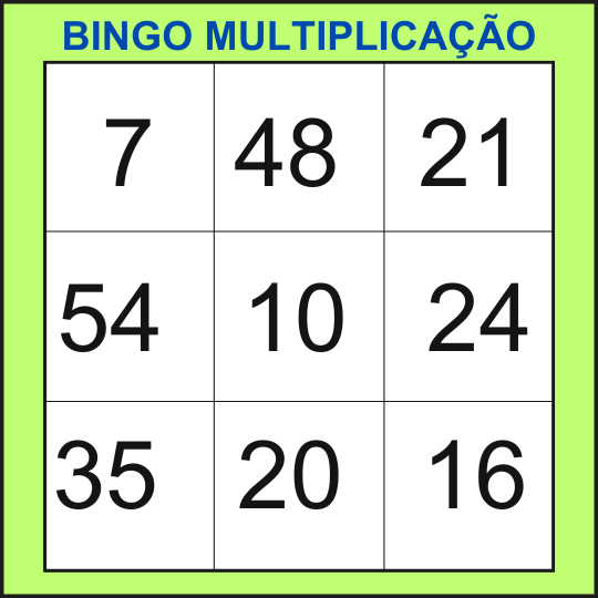 bingo da multiplicação cartela 7