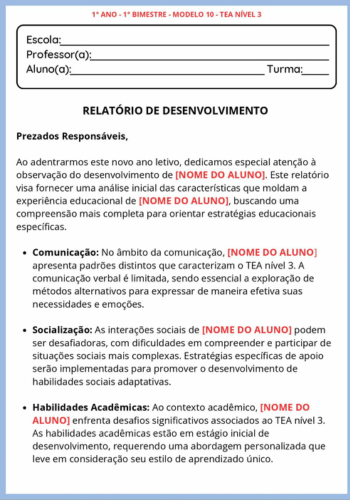 Relatórios Bimestrais 1º, 2º, 3º, 4º e 5º Ano Fundamental